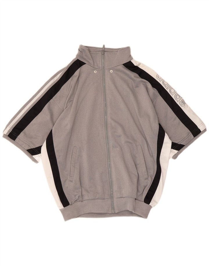 Adidas Mens Graphic Tracksuit Top Jacket UK 38/40 Medium Grey Colourblock