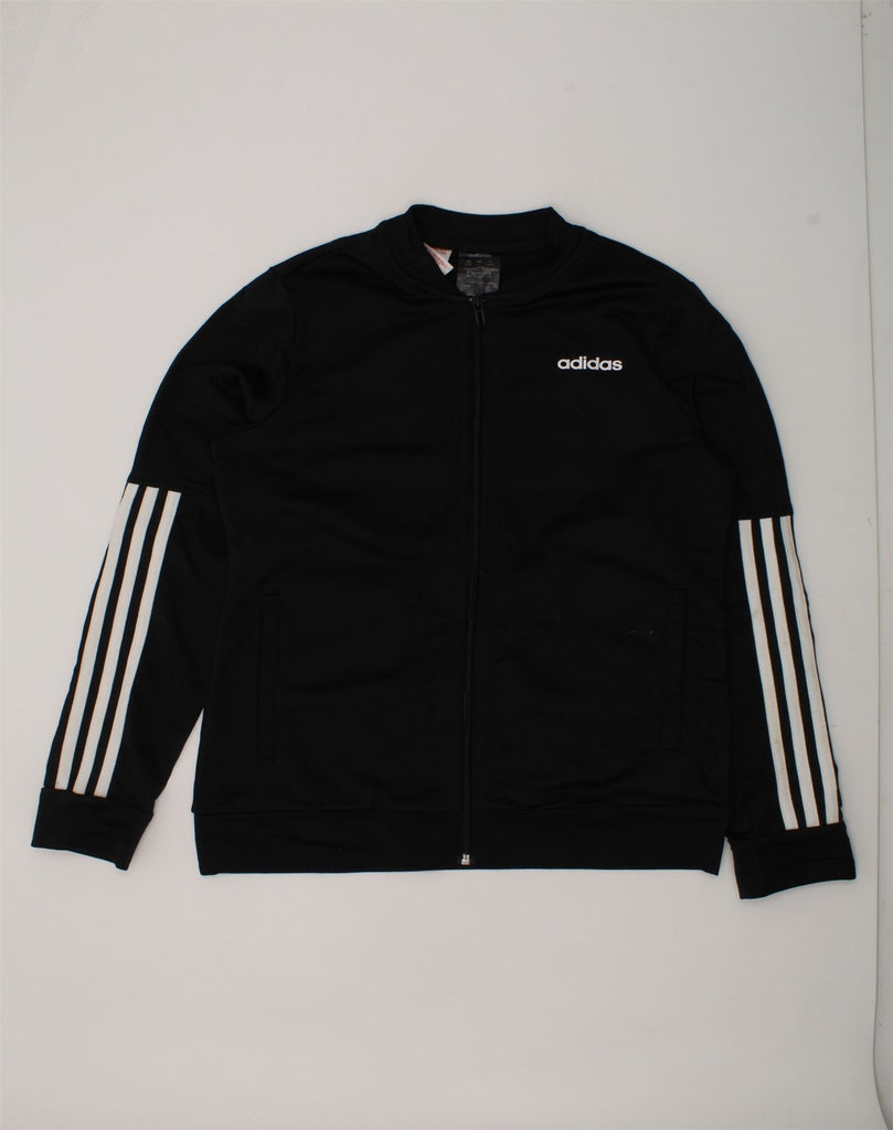 ADIDAS Boys Tracksuit Top Jacket 13-14 Years Black Polyester | Vintage Adidas | Thrift | Second-Hand Adidas | Used Clothing | Messina Hembry 