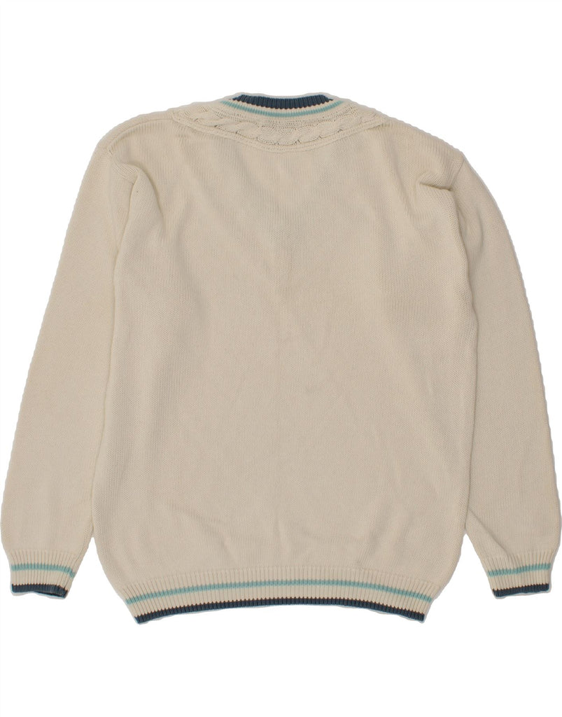 SEVENTY Mens V-Neck Jumper Sweater Large Off White Vintage Seventy and Second-Hand Seventy from Messina Hembry 