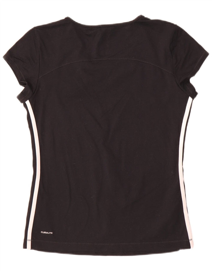 Adidas Womens Climalite T-Shirt Top UK 16 Large Black Polyamide