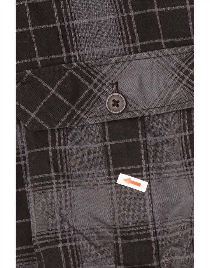 O'Neill Mens Hooded Bomber Jacket UK 42 XL Black Check Cotton