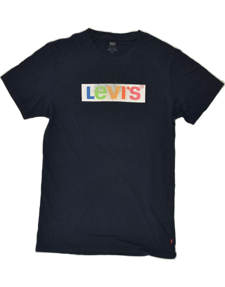 LEVI'S Mens Graphic T-Shirt Top Small Navy Blue Vintage Levi's and Second-Hand Levi's from Messina Hembry 