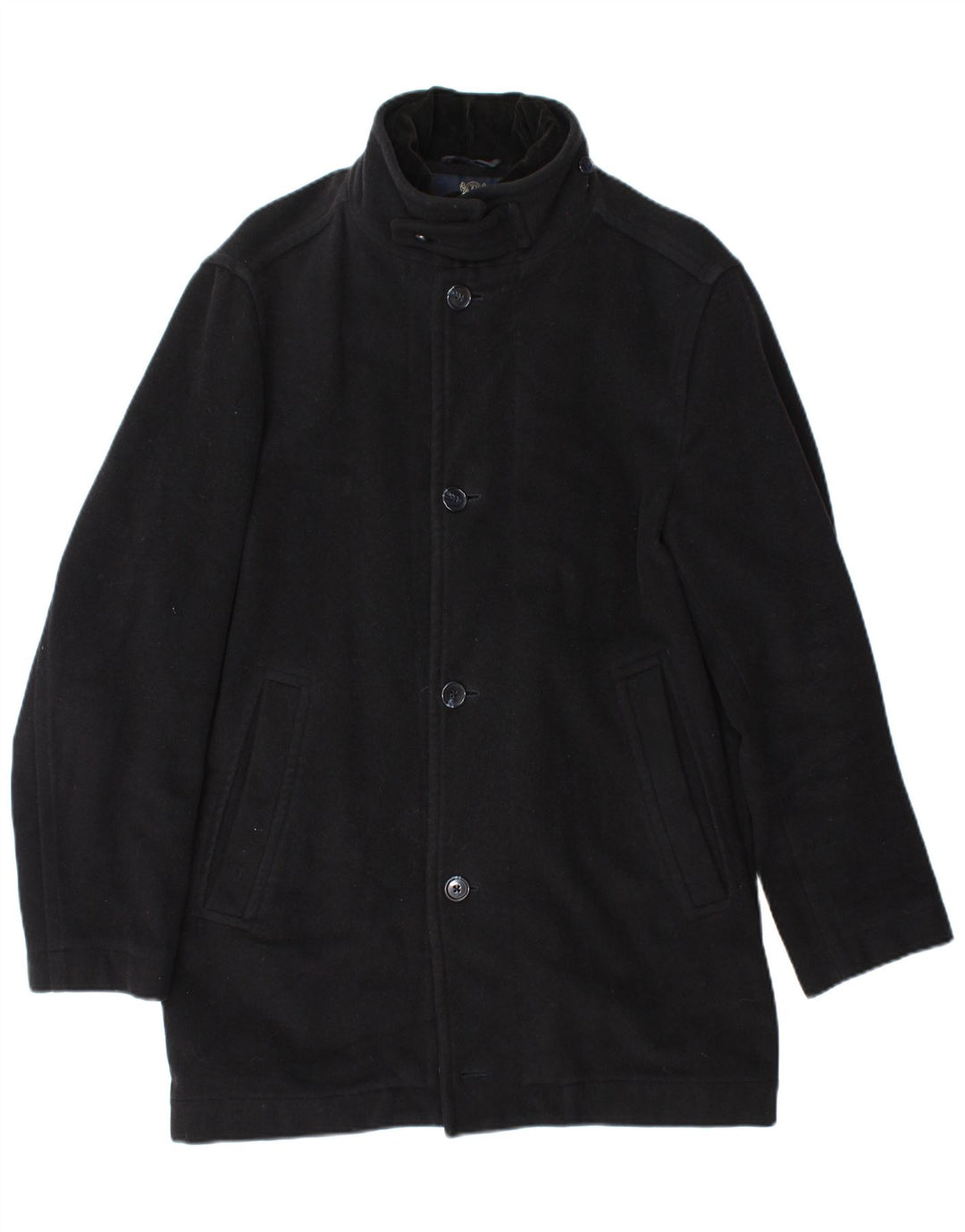 BOGGI Mens Overcoat UK 38 Medium Black Wool