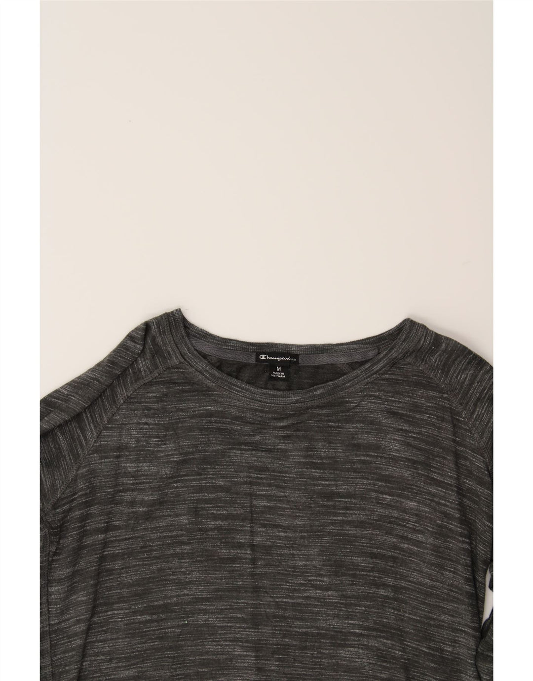 CHAMPION Womens Top Long Sleeve UK 14 Medium Grey Flecked Rayon Vintage Champion and Second-Hand Champion from Messina Hembry 