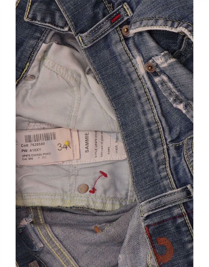 Dondup Mens Straight Jeans W34 L31 Blue Cotton