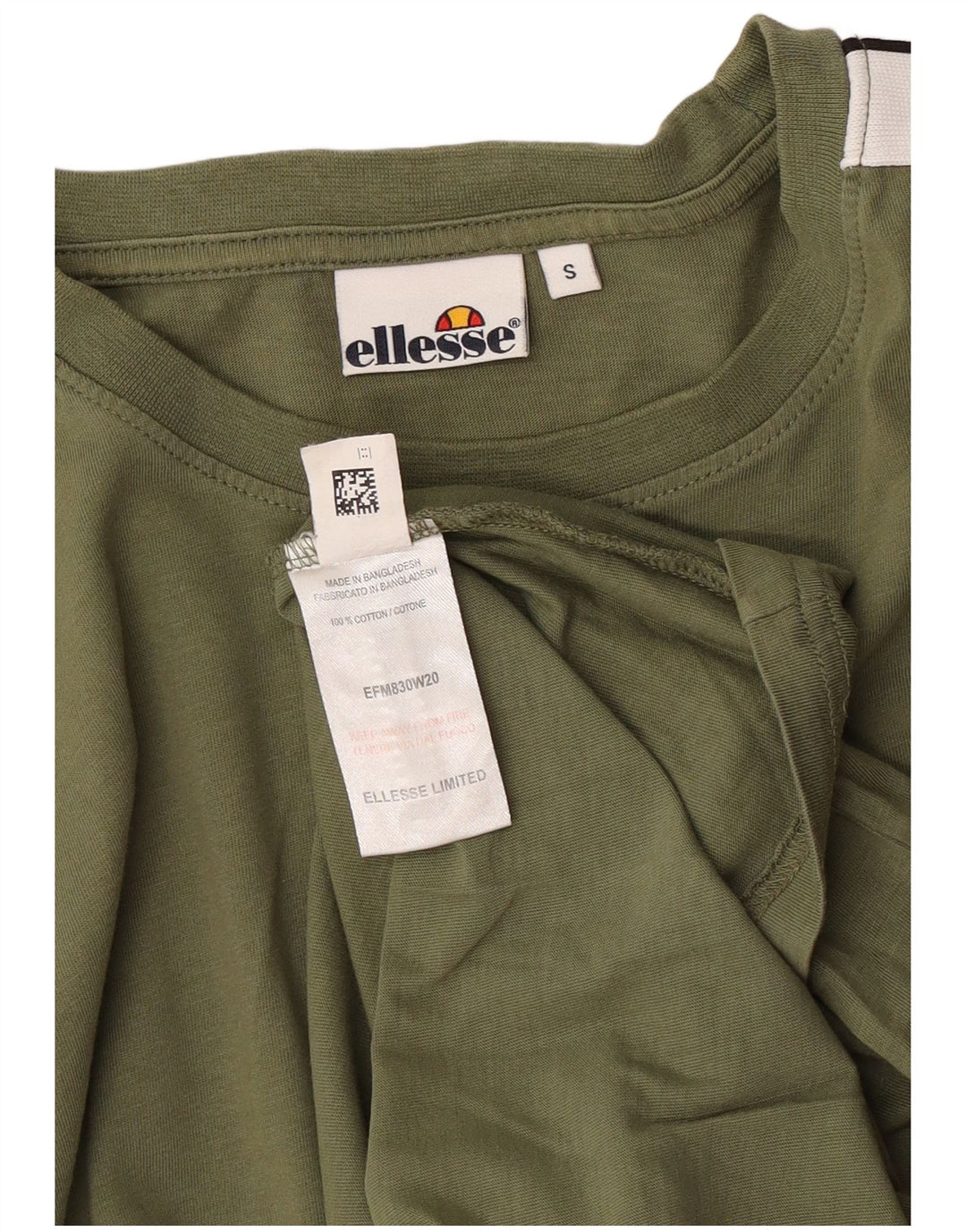 Ellesse Mens T-Shirt Top Small Khaki Colourblock Cotton