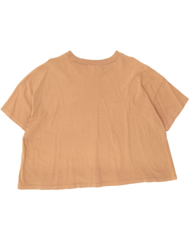 VANS Womens Oversized Crop T-Shirt Top UK 14 Medium Beige Vintage Vans and Second-Hand Vans from Messina Hembry 