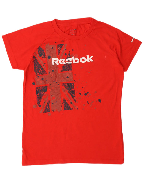 Reebok Womens Graphic T-Shirt Top UK 18 XL Red Cotton