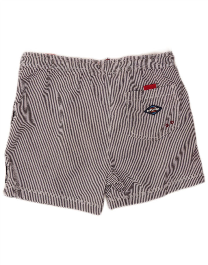 Superdry Mens Swimming Shorts Medium  Blue Striped Polyester