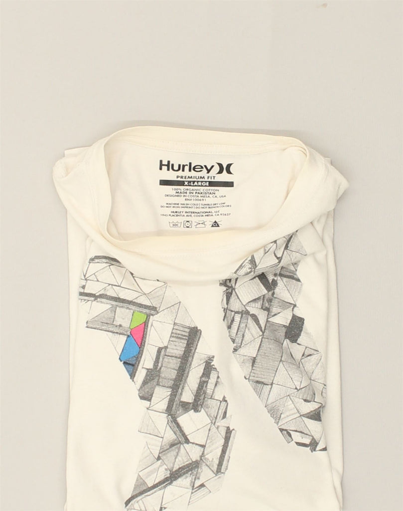 HURLEY Mens Graphic T-Shirt Top XL White Cotton | Vintage Hurley | Thrift | Second-Hand Hurley | Used Clothing | Messina Hembry 