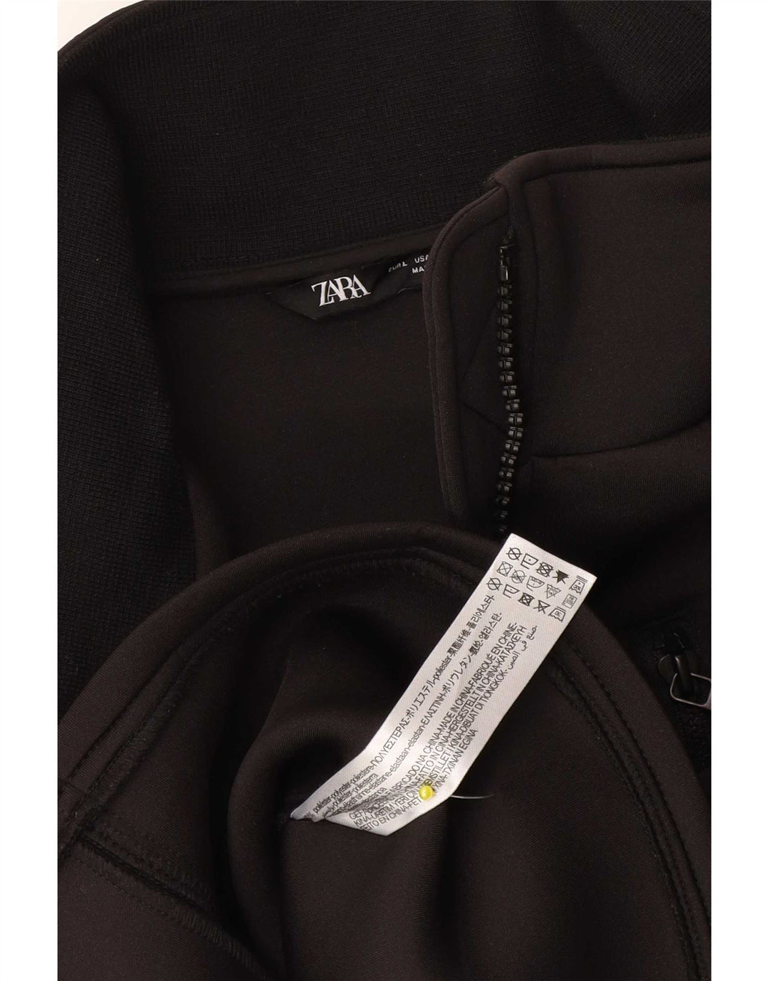 Zara Womens Bomber Jacket UK 14 Large Black Polyester