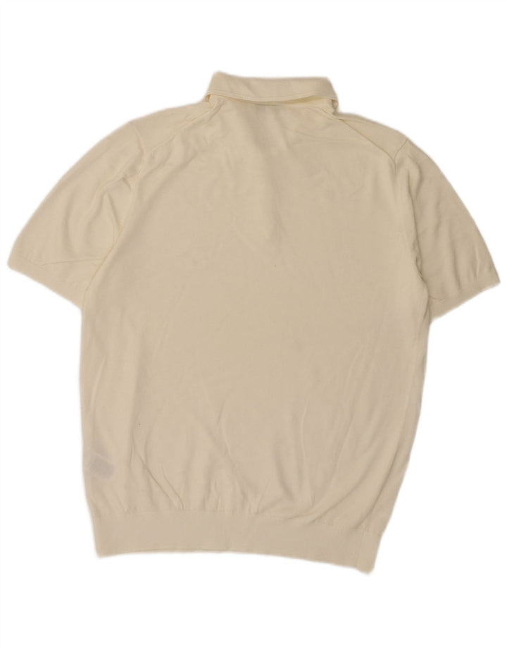 Reiss Mens Polo Shirt Large White Cotton