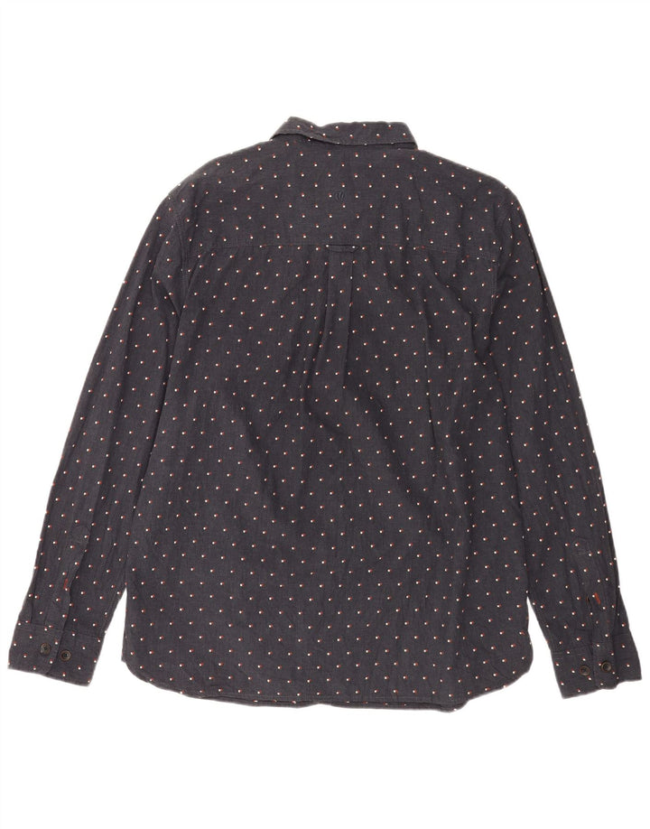 Fat Face Mens Shirt XL Navy Blue Spotted Cotton