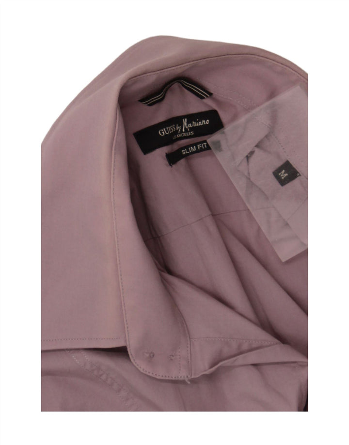 GUESS BY MARCIANO Mens Slim Fit Shirt Medium Purple Cotton