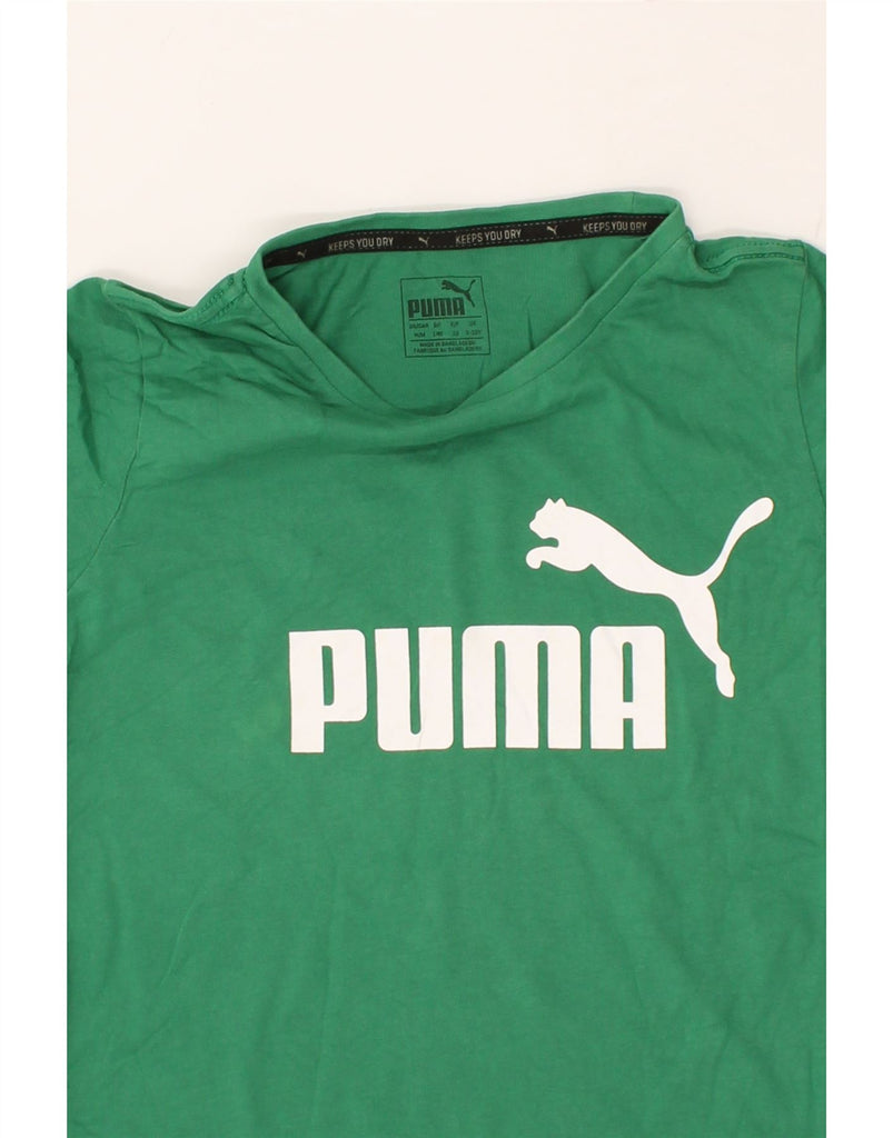 PUMA Boys Graphic T-Shirt Top 9-10 Years Green Cotton | Vintage Puma | Thrift | Second-Hand Puma | Used Clothing | Messina Hembry 