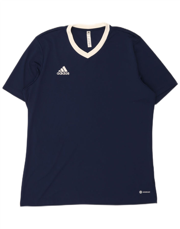 Adidas Mens Aeroready T-Shirt Top XL Navy Blue Polyester
