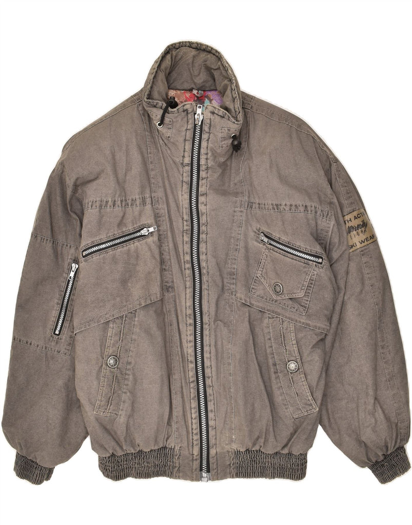 VINTAGE Mens Bomber Jacket UK 40 Large Grey | Vintage Vintage | Thrift | Second-Hand Vintage | Used Clothing | Messina Hembry 