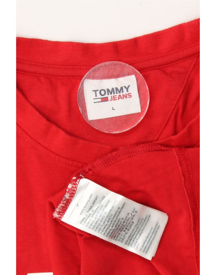 Tommy Hilfiger Mens Graphic T-Shirt Top Large Red Cotton