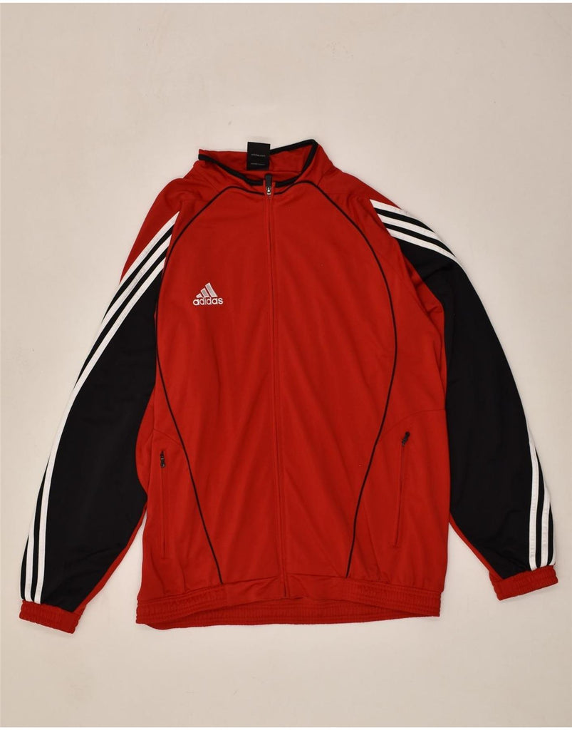 ADIDAS Mens Tracksuit Top Jacket UK 44/46 Large Red Colourblock Polyester | Vintage Adidas | Thrift | Second-Hand Adidas | Used Clothing | Messina Hembry 