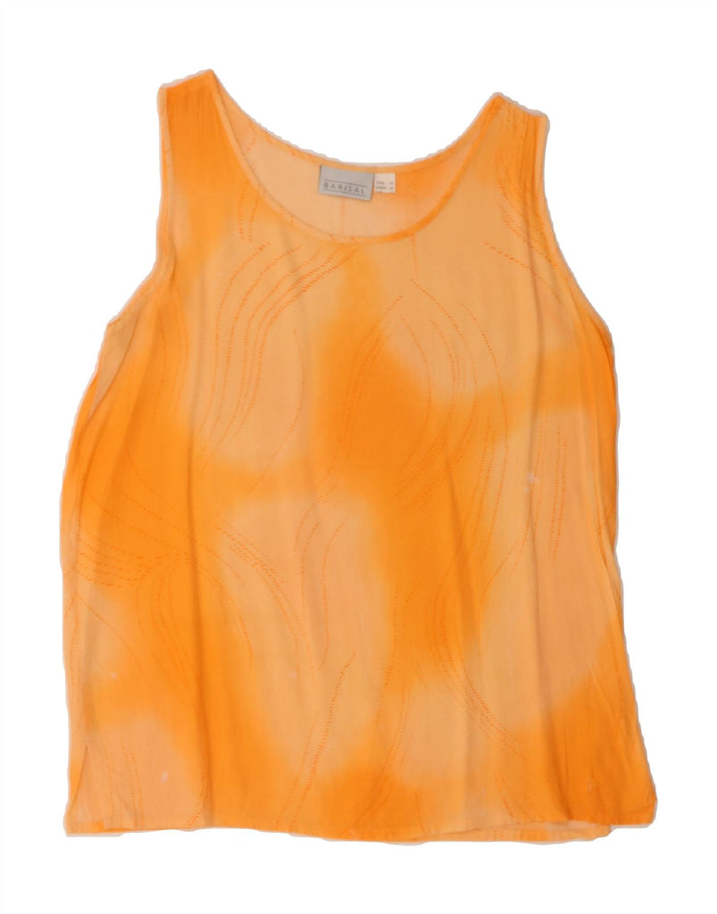 BARISAL Womens Sleeveless Blouse Top UK 16 Large  Orange Tie Dye Vintage Barisal and Second-Hand Barisal from Messina Hembry 