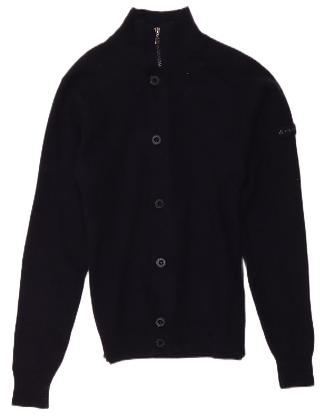 PEUTEREY Mens Cardigan Sweater Medium Navy Blue Wool