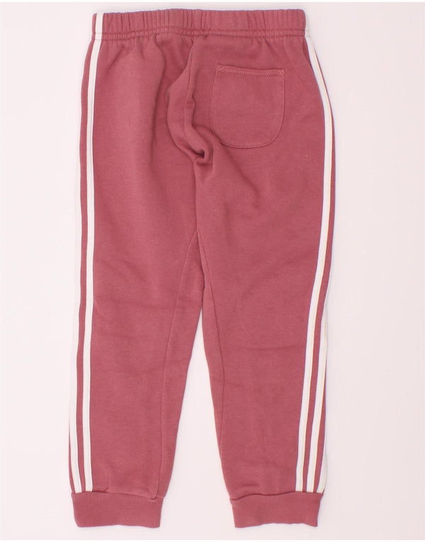 Adidas Girls Tracksuit Trousers Joggers 3-4 Years Pink Cotton