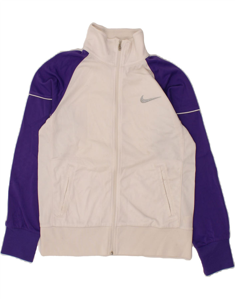 NIKE Boys Tracksuit Top Jacket 12-13 Years Large  Off White Colourblock Vintage Nike and Second-Hand Nike from Messina Hembry 