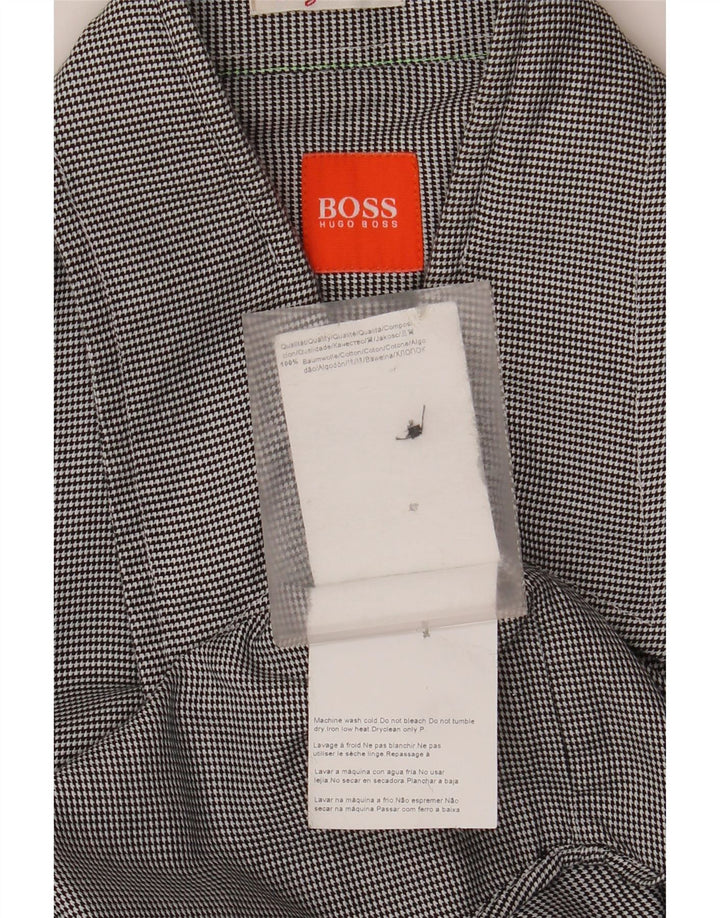 Hugo Boss Mens Shirt Small Grey Pinstripe Cotton