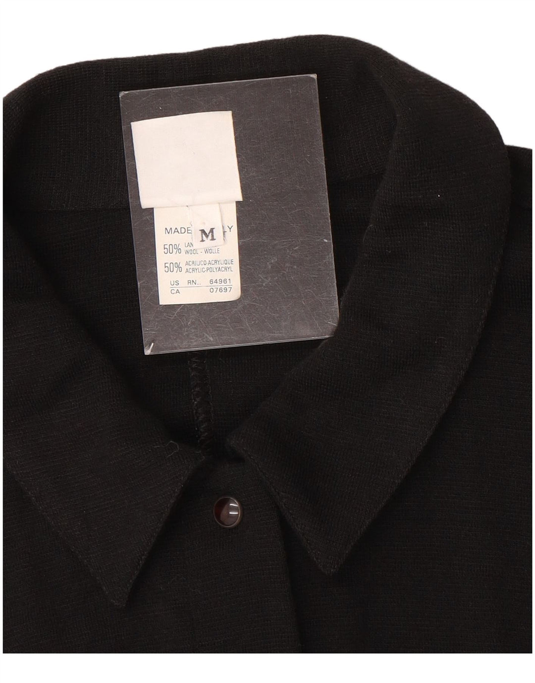 Benetton Womens Knit Shirt Dress UK 14 Medium Black Wool