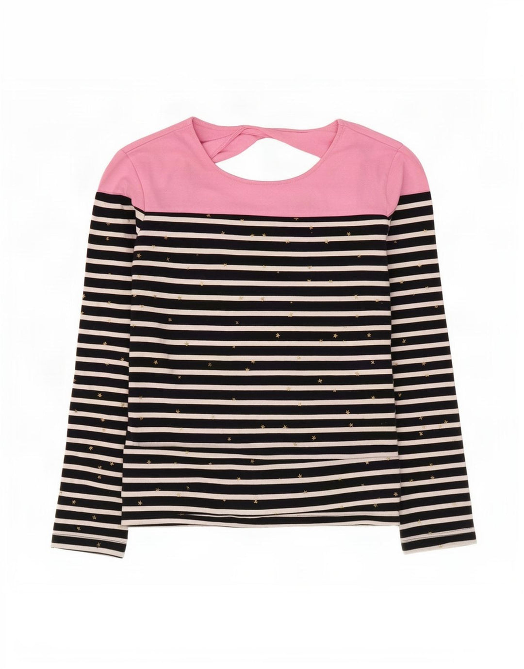 Superdry Womens Top Long Sleeve UK 12 Medium Navy Blue Striped Cotton