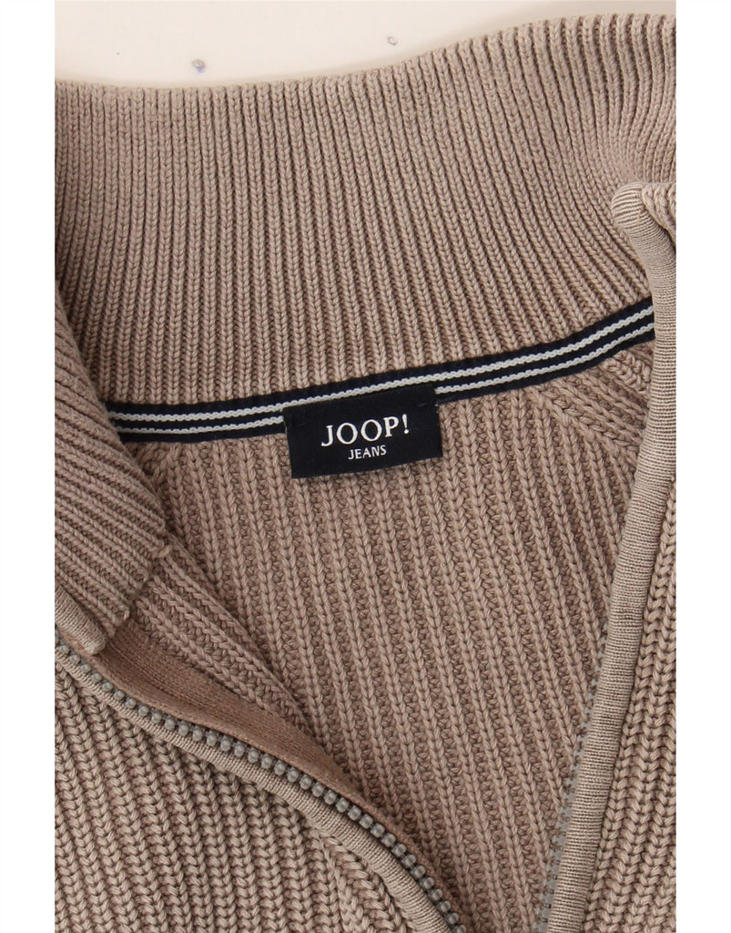 JOOP Mens Zip Neck Jumper Sweater XL Brown Cotton Vintage Joop and Second-Hand Joop from Messina Hembry 