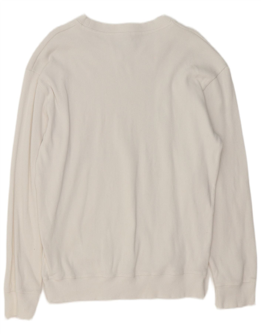 Zara Mens Boat Neck Jumper Sweater Large White Cotton