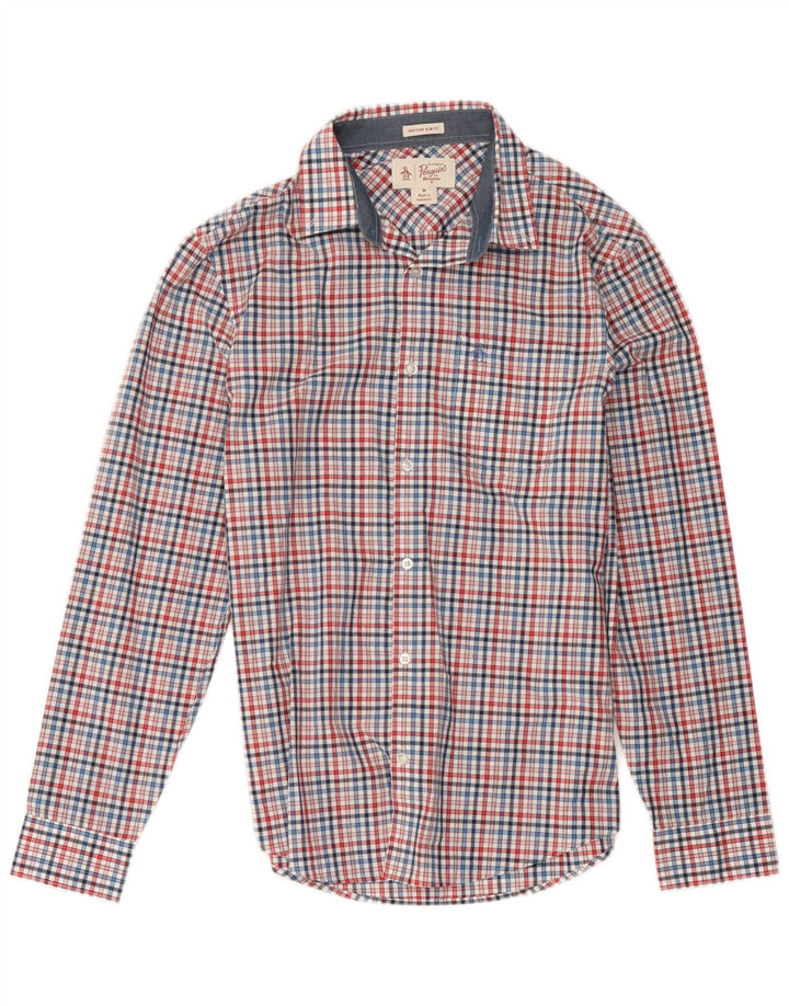 Penguin Mens Heritage Slim Fit Shirt Medium Multicoloured Check Cotton