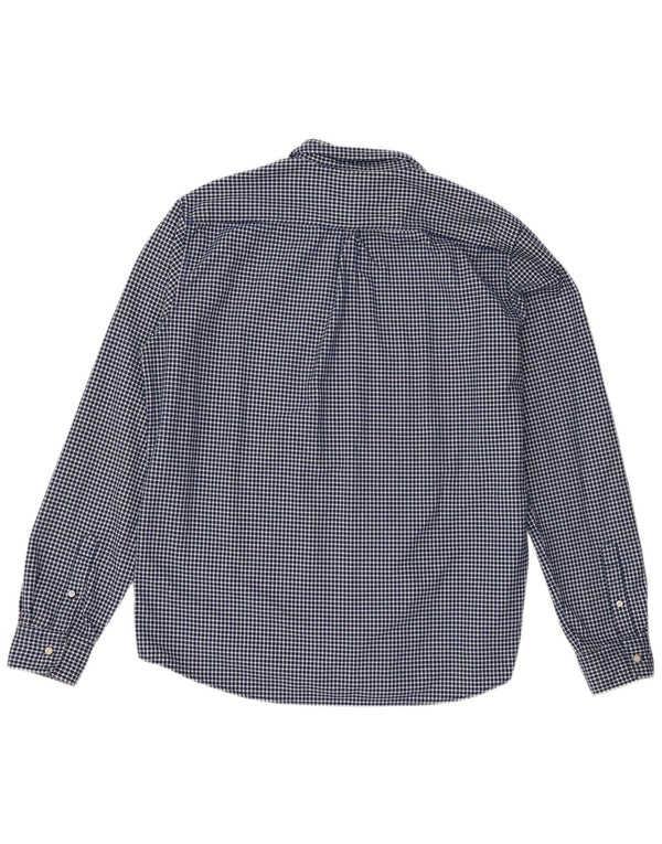 Superdry Mens Flannel Shirt 3XL Navy Blue Gingham Classic