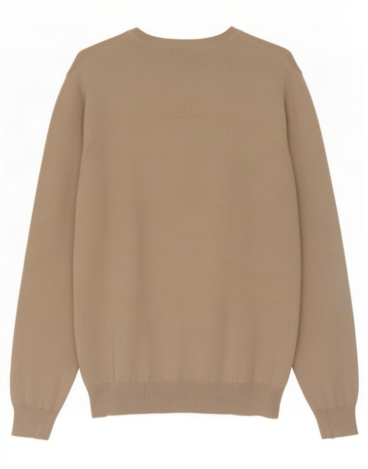 Marks & Spencer Mens Blue Harbour V-Neck Jumper Sweater Medium Beige