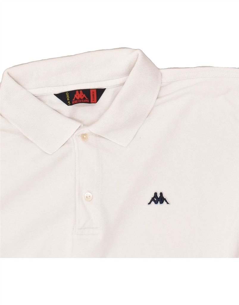 KAPPA Mens Polo Shirt XL White Cotton | Vintage Kappa | Thrift | Second-Hand Kappa | Used Clothing | Messina Hembry 