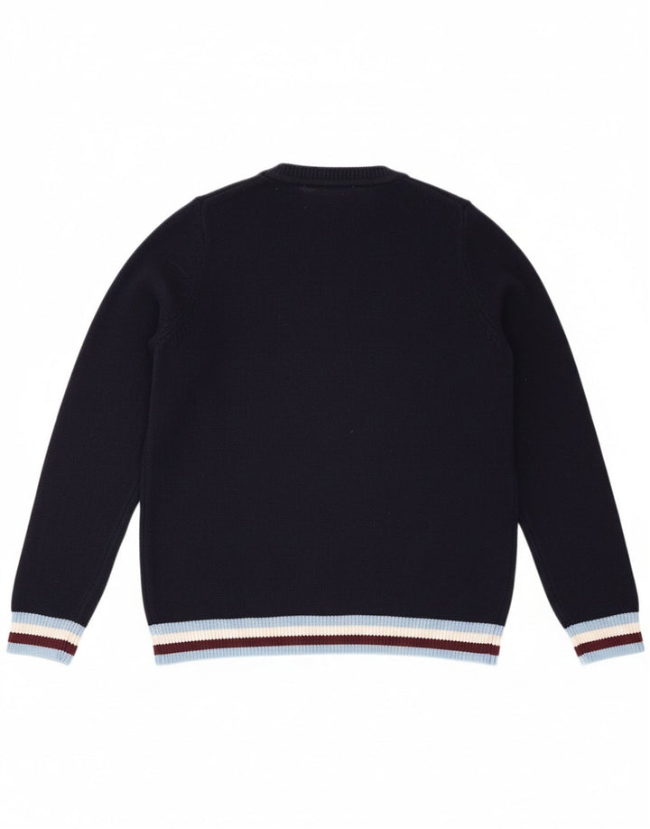 TOMMY HILFIGER Womens Crew Neck Jumper Sweater UK 14 Medium Navy Blue