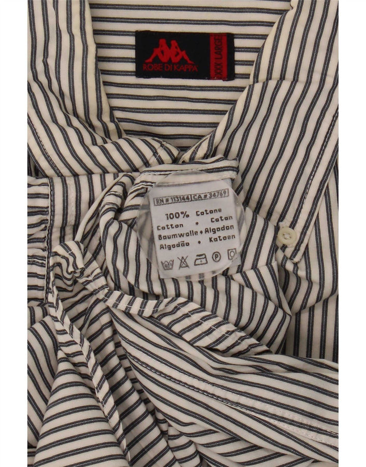 Kappa Mens Shirt 3XL White Pinstripe Cotton