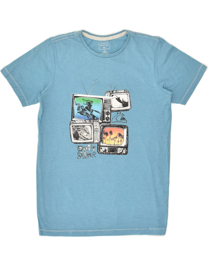 QUIKSILVER Boys Graphic T-Shirt Top 13-14 Years Blue Cotton | Vintage Quiksilver | Thrift | Second-Hand Quiksilver | Used Clothing | Messina Hembry 