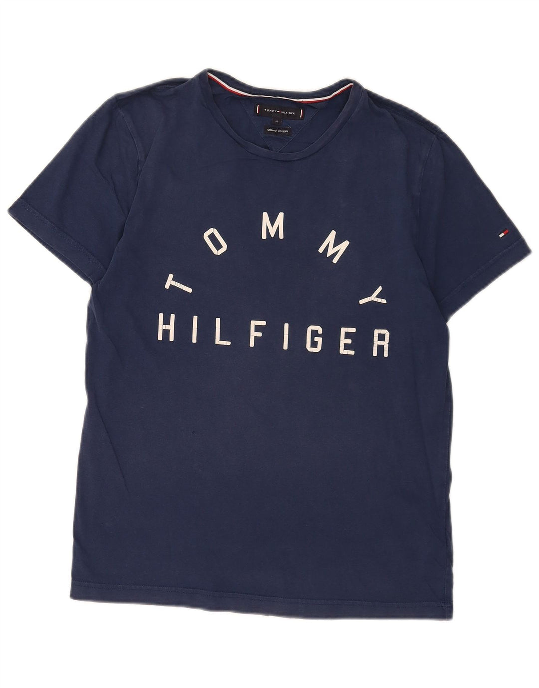 Tommy Hilfiger Mens Graphic T-Shirt Top Medium Navy Blue Cotton