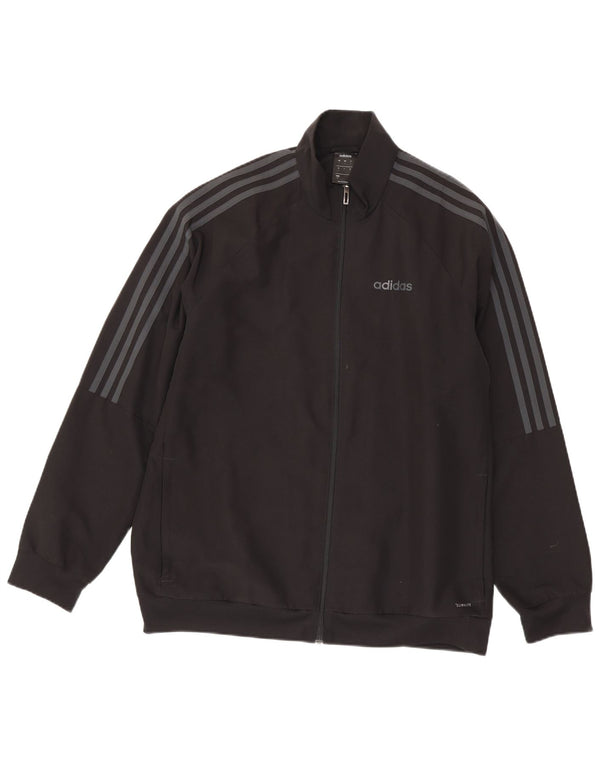Adidas Mens Climalite Tracksuit Top Jacket Large Black Polyester