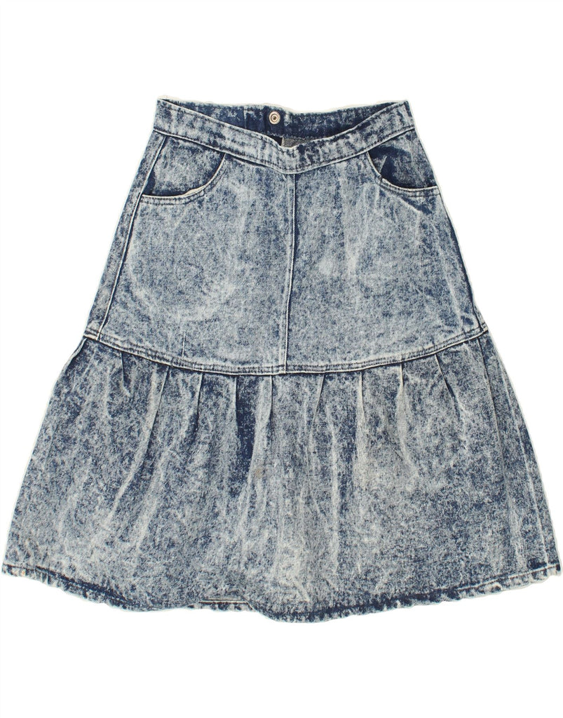 VINTAGE Womens High Waist Denim A-Line Skirt W26 Small Blue Vintage Vintage and Second-Hand Vintage from Messina Hembry 