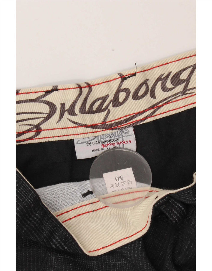 Billabong Mens Chino Shorts W40 XL Black Check Cotton