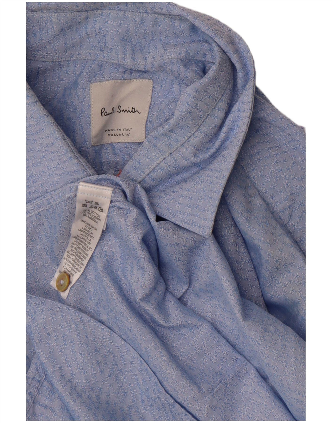 Paul Smith Mens Abstract Pattern Shirt Size 16 Large Blue