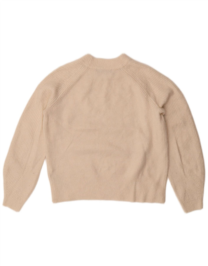 Marks & Spencer Womens Crew Neck Jumper Sweater UK 10 Small Off White