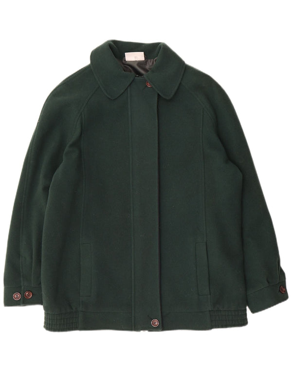 EDINBURGH Womens Oversized Overcoat UK 10 Small Green Wool