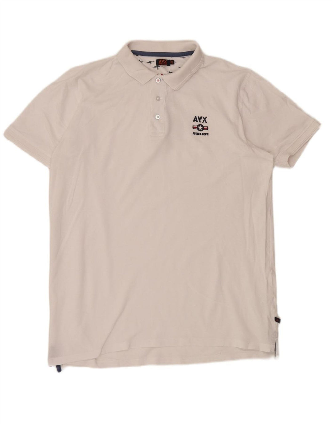 AVIREX Mens Polo Shirt 2XL White Cotton