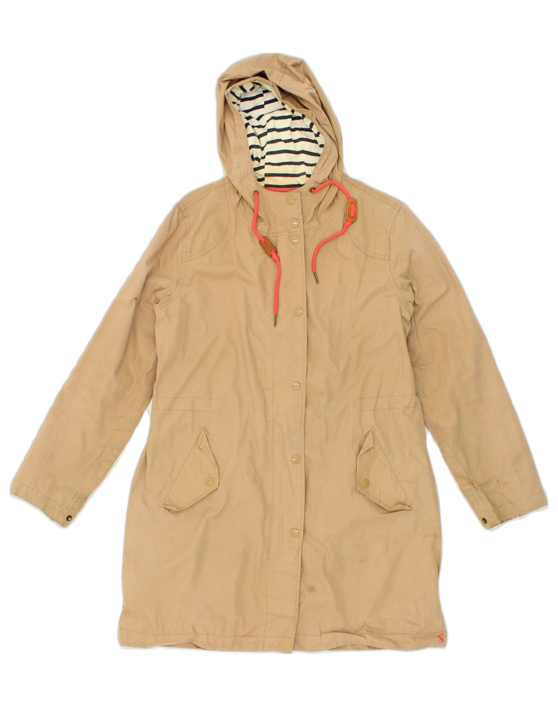 JOULES Womens Hooded Overcoat UK 12 Medium  Beige Cotton | Vintage Joules | Thrift | Second-Hand Joules | Used Clothing | Messina Hembry 