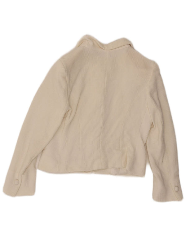 Caractere Womens Crop 4 Button Blazer Jacket UK 12 Medium White