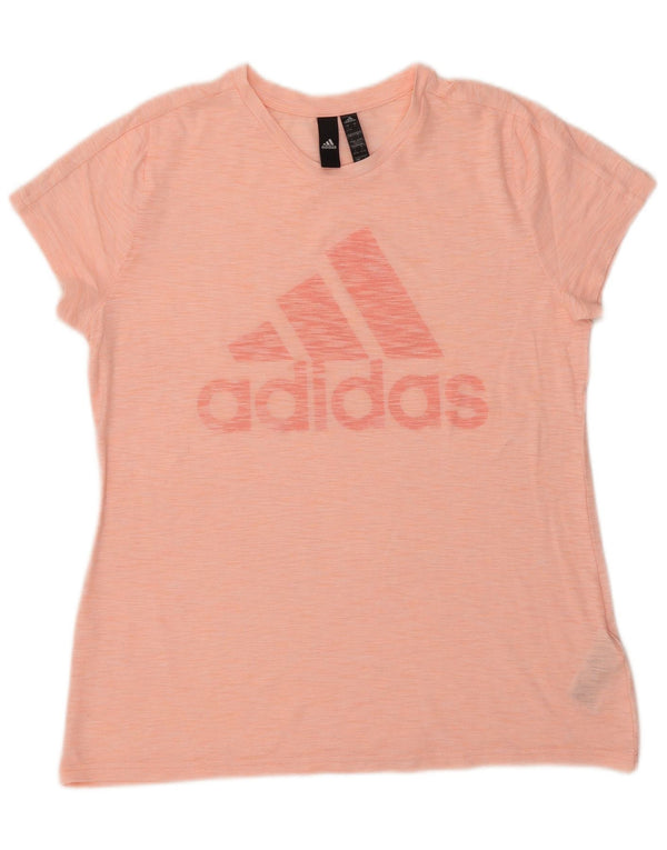 ADIDAS Womens Graphic T-Shirt Top UK 16/18 Large Pink Polyester